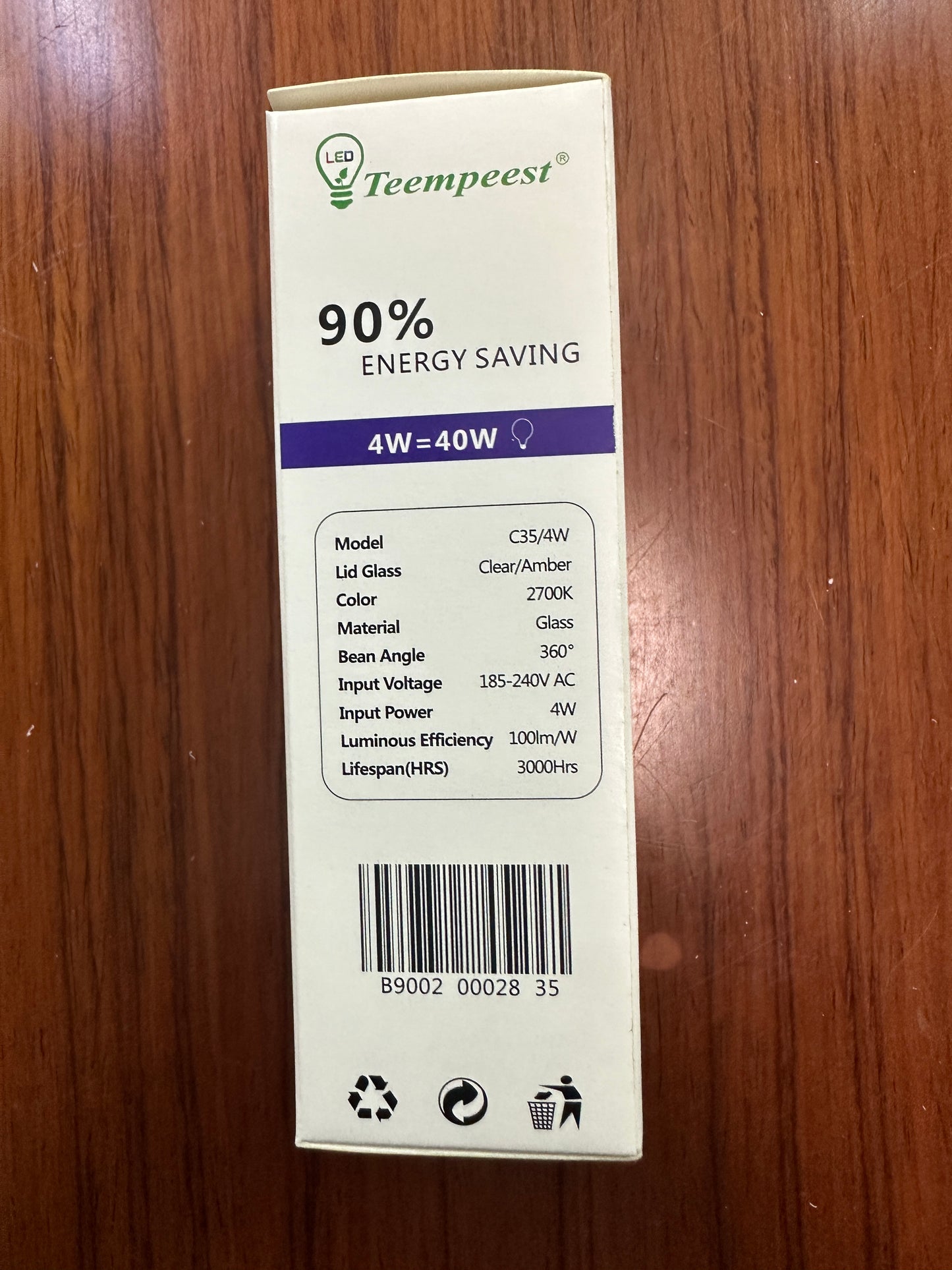 LED filament bulb 4Watt G35