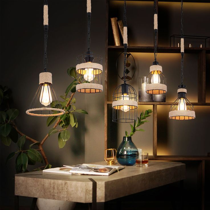 Adjustable Hanging Light Fixtures Glass Shades Pendant Light - Vintage Hanging Ceiling Lamp for Farmhouse Kitchen Island Living Room Hallway