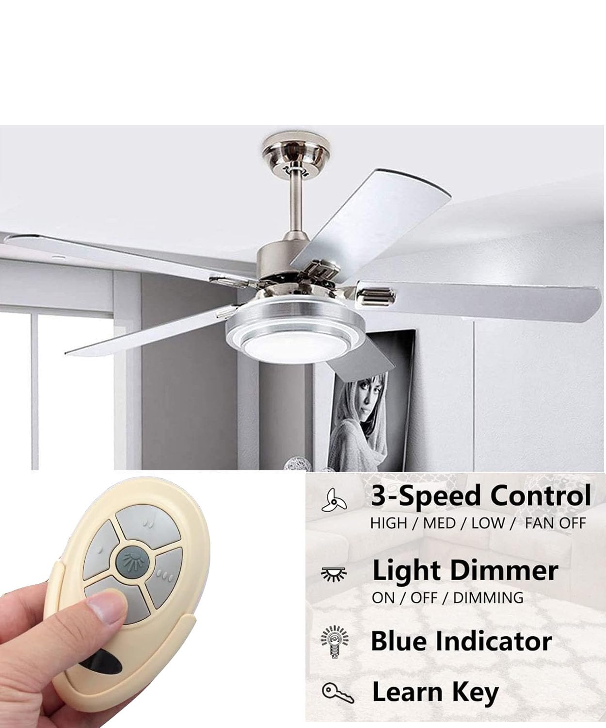 Classical and modern combination of living room bedroom dining room fan light
