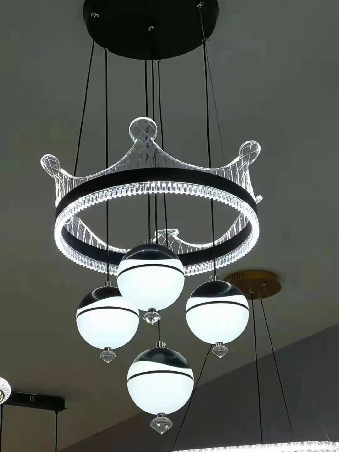 LED Crown shaped dining chandelier  pendant light lamp BQ-CD409/4