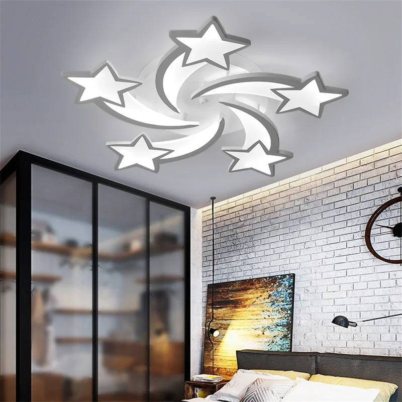 Becailyer Modern LED Ceiling Light 45W 3 Head Star Shape Flush